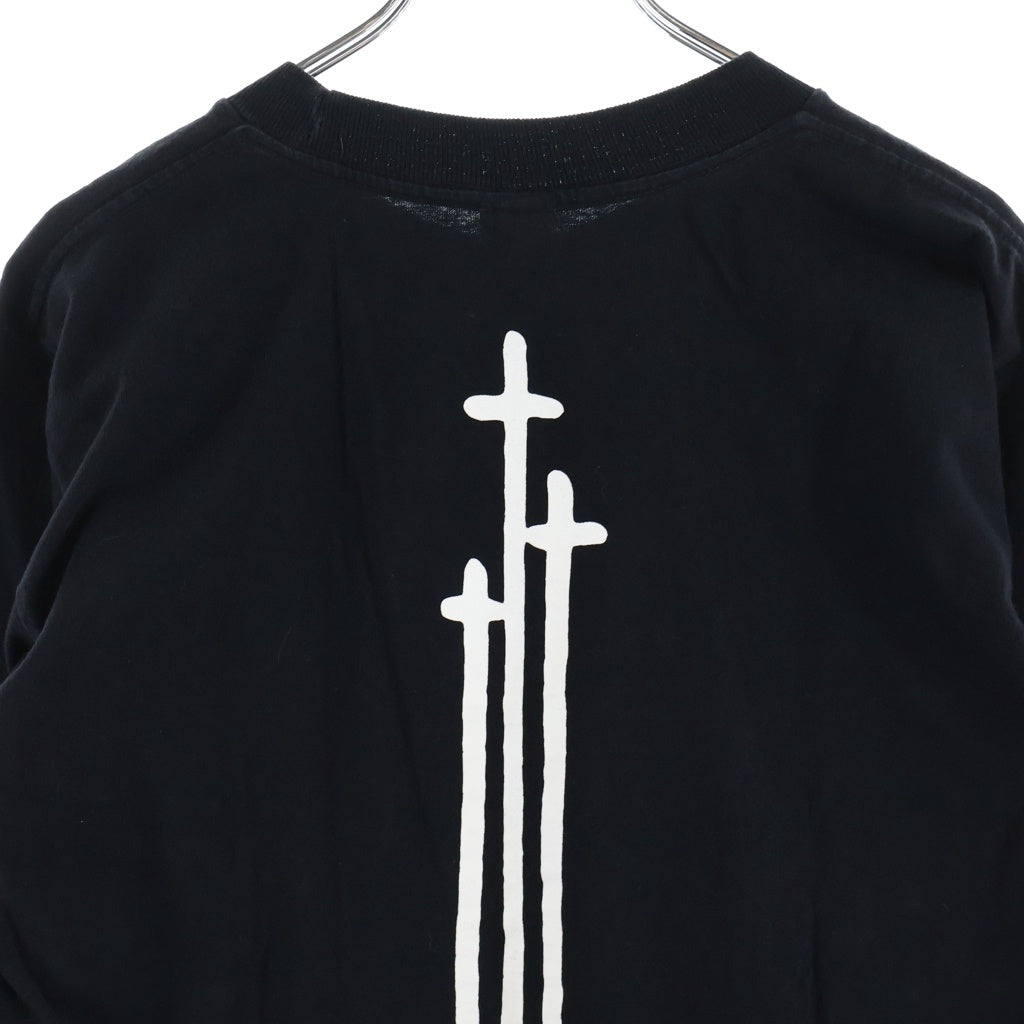CHROME HEARTS(クロムハーツ) RS3 CROSS L/S TEE ヴァーティカルロゴ アールエススリー 長袖クルーネックカットソー ブラック