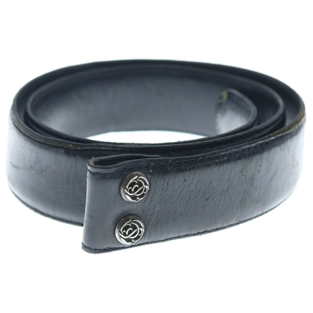 CHROME HEARTS(クロムハーツ) 1.5 STRAP 1.5inchフローラルリベッツ レザーベルト ブラック