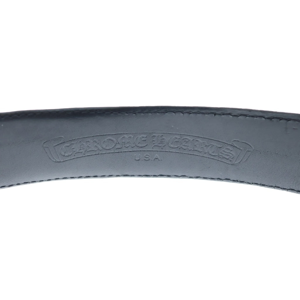 CHROME HEARTS(クロムハーツ) 1.5 STRAP 1.5inchフローラルリベッツ レザーベルト ブラック