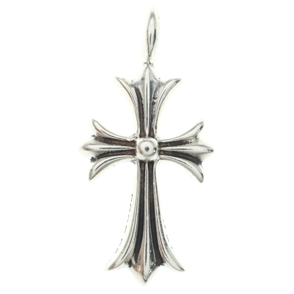 CHROME HEARTS(クロムハーツ) TNY CRSF P SAP タイニーファットクロス PAVEサファイア ペンダント シルバーネックレストップ シルバー/ブルー