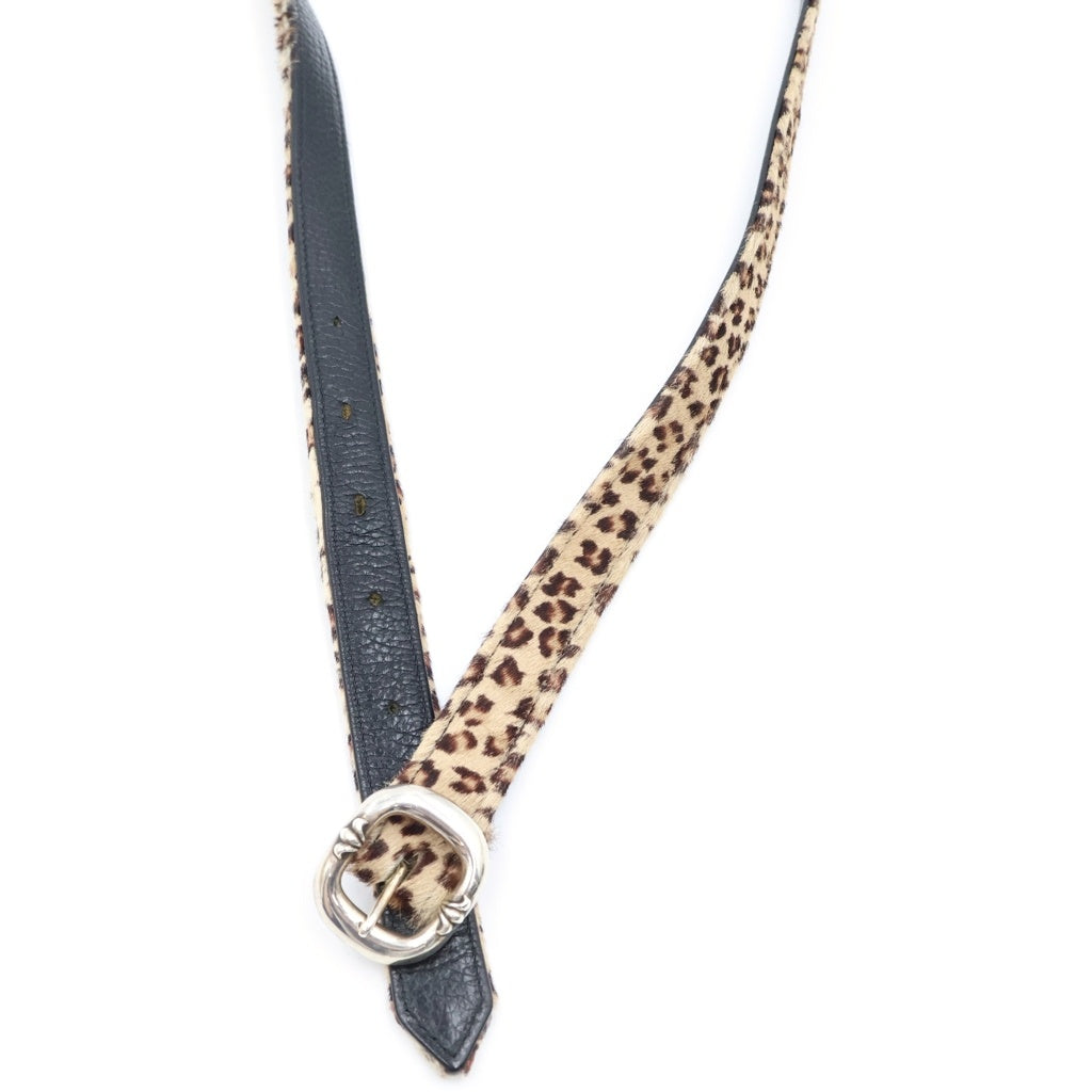 CHROME HEARTS(クロムハーツ) BLT GUNSLINGER 1.0 LEOPARD ガンスリンガー ハラコレオパードレザーベルト ブラック/ベージュ