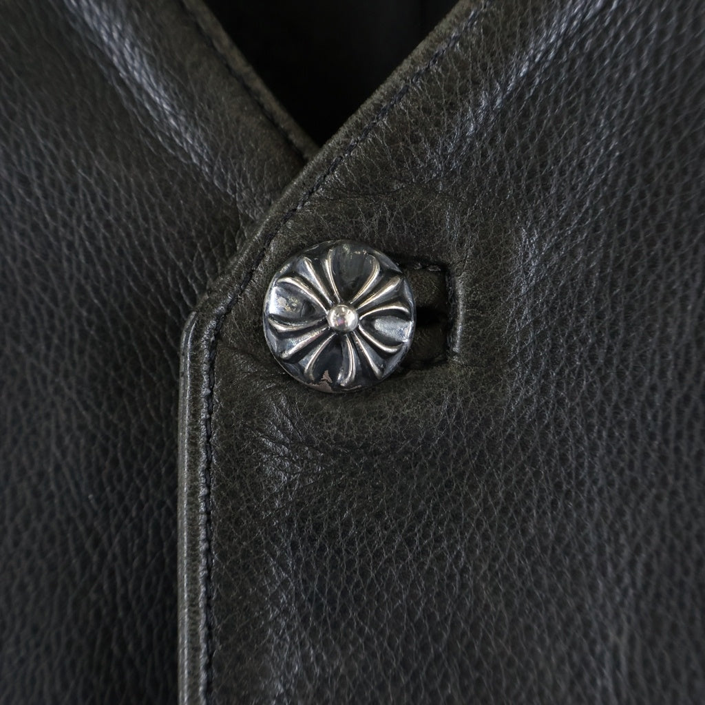CHROME HEARTS(クロムハーツ) 4BTN VEST 4ボタンレザーベスト ブラック