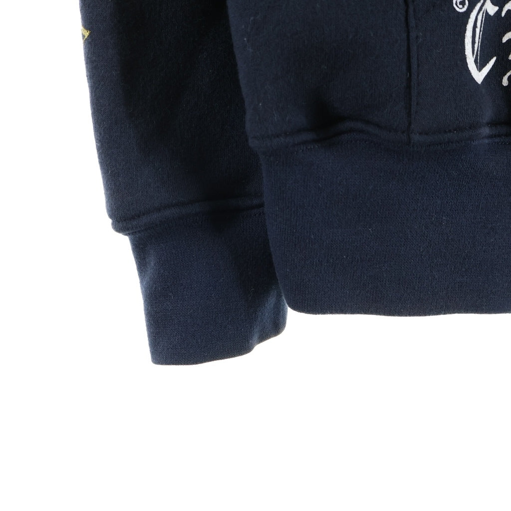 CHROME HEARTS(クロムハーツ) OLD CH Plus Gold Horseshoe Print Zip Hoodie オールド CHプラス ゴールド ホースシュー プリント 裏地サーマル パーカー ブラック