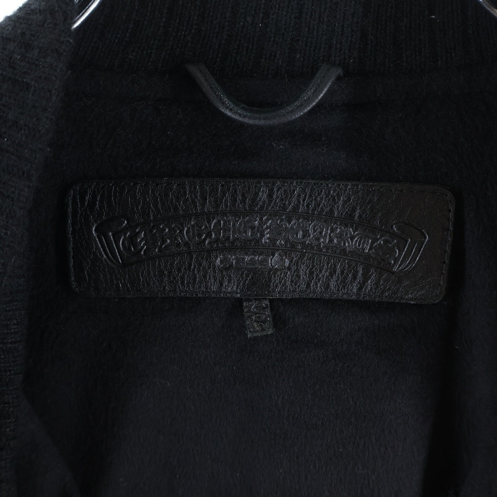 CHROME HEARTS(クロムハーツ) LETTERMAN レターマン CHマルチレザーパッチレザースリーブブルゾン ブラック/グレー