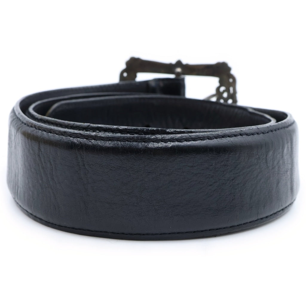 CHROME HEARTS(クロムハーツ) BLT FILIGREE OTJ フィリグリーOTJバックル レザーベルト ブラック/シルバー