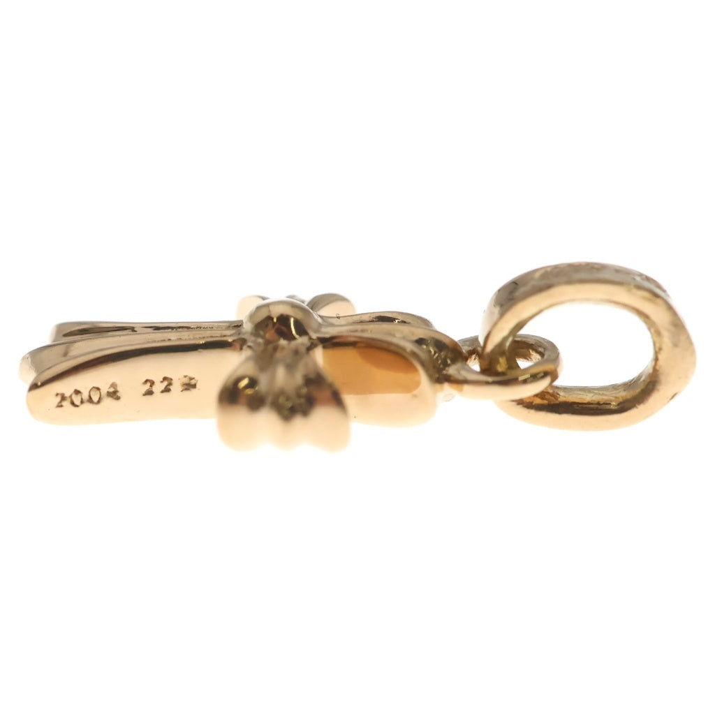 CHROME HEARTS(クロムハーツ) 22K CRS BBYFAT P SAP B ベイビーファット PAVEブルーサファイア チャーム ゴールドネックレストップ ゴールド/ブルー