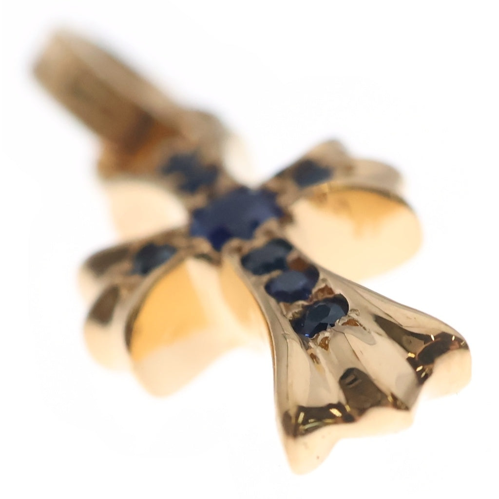 CHROME HEARTS(クロムハーツ) 22K CRS BBYFAT P SAP B ベイビーファット PAVEブルーサファイア チャーム ゴールドネックレストップ ゴールド/ブルー