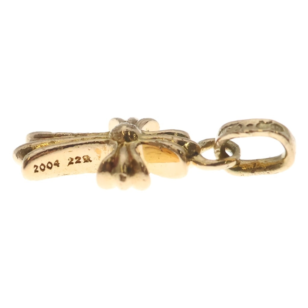 CHROME HEARTS(クロムハーツ) 22K CRS BBYFAT P SAP B ベイビーファット PAVEブルーサファイア チャーム ゴールドネックレストップ