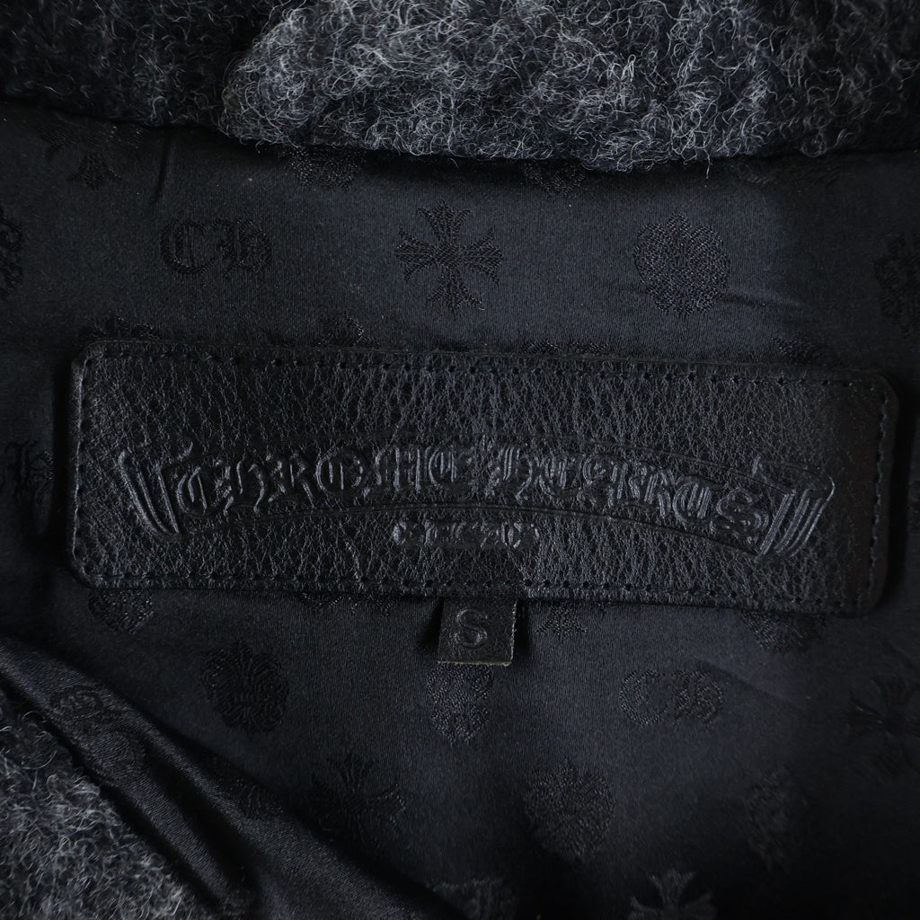 CHROME HEARTS(クロムハーツ) BSフレアボタン チェックウールポンチョ マント グレー/ブラック レディース