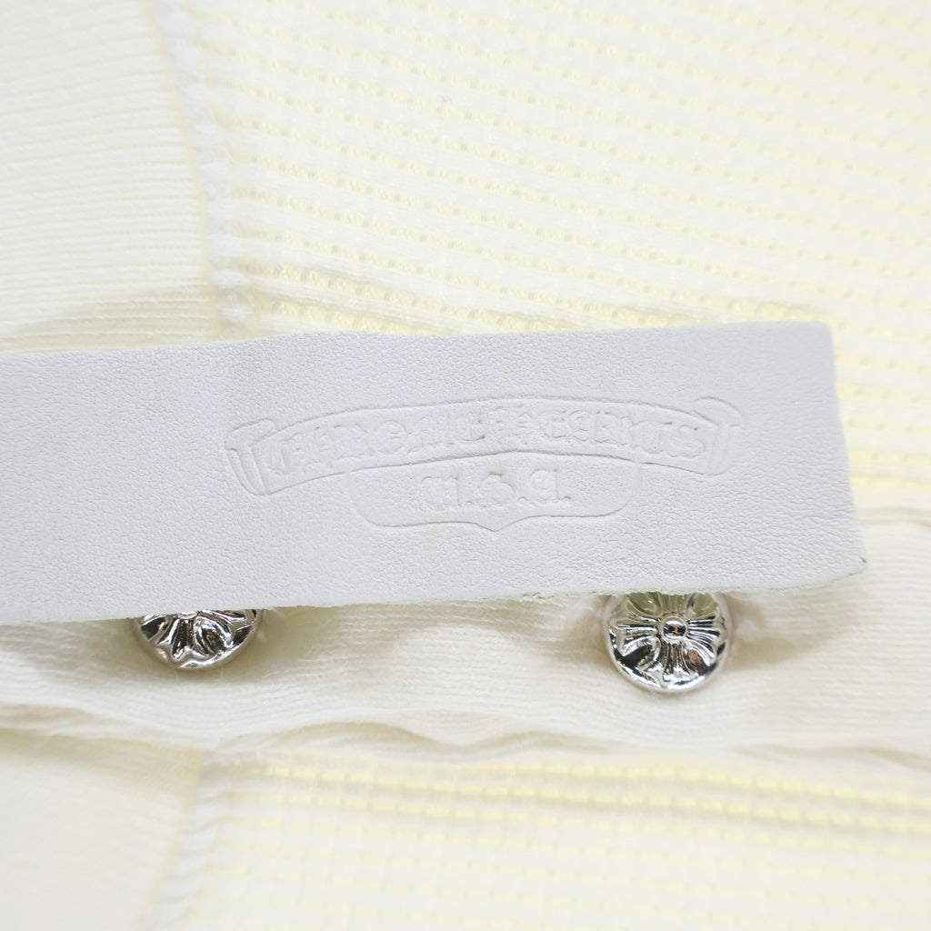 CHROME HEARTS(クロムハーツ) Y NOT クロスボールパッチ付きヘンリーネックサーマル長袖カットソー ホワイト