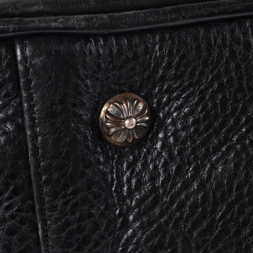 CHROME HEARTS(クロムハーツ) GYM MD ジムバッグ 現行型CHチャーム付きスモールレザーハンドバッグ ブラック レディース