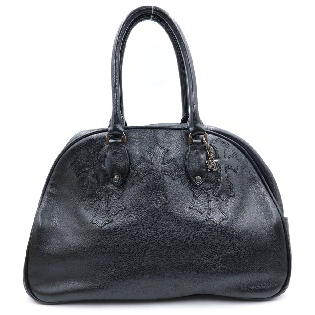 CHROME HEARTS(クロムハーツ) GYM MD ジムバッグ 現行型CHチャーム付きスモールレザーハンドバッグ ブラック レディース