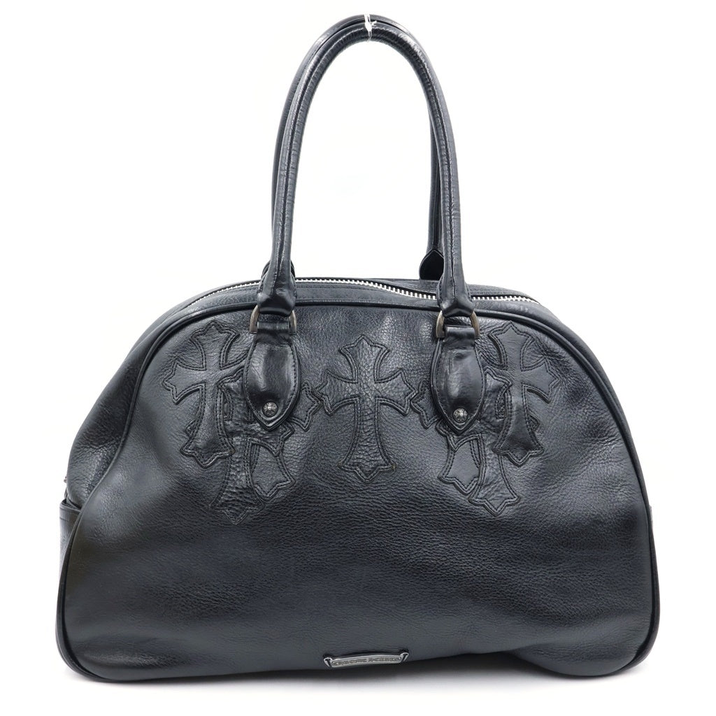CHROME HEARTS(クロムハーツ) GYM MD ジムバッグ 現行型CHチャーム付きスモールレザーハンドバッグ ブラック レディース
