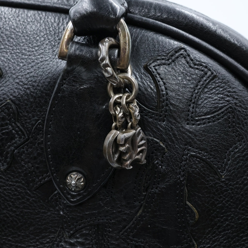 CHROME HEARTS(クロムハーツ) GYM MD ジムバッグ 現行型CHチャーム付きスモールレザーハンドバッグ ブラック レディース