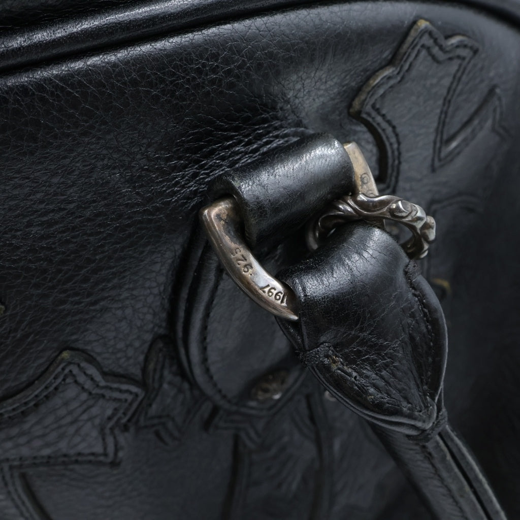 CHROME HEARTS(クロムハーツ) GYM MD ジムバッグ 現行型CHチャーム付きスモールレザーハンドバッグ ブラック レディース