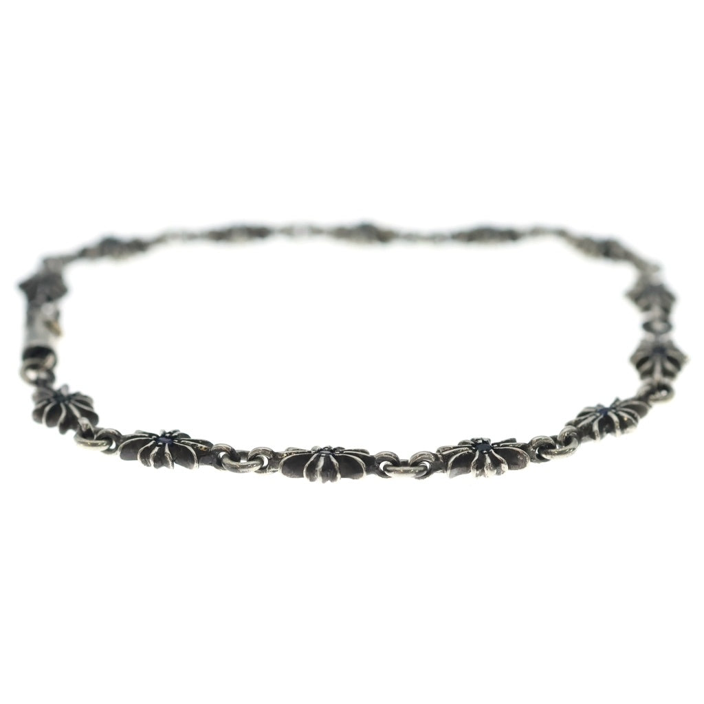 CHROME HEARTS(クロムハーツ) TNY E CH PLS P SAP タイニーECHプラス PAVEブルーサファイア ゴールドブレスレット シルバー/ブルー