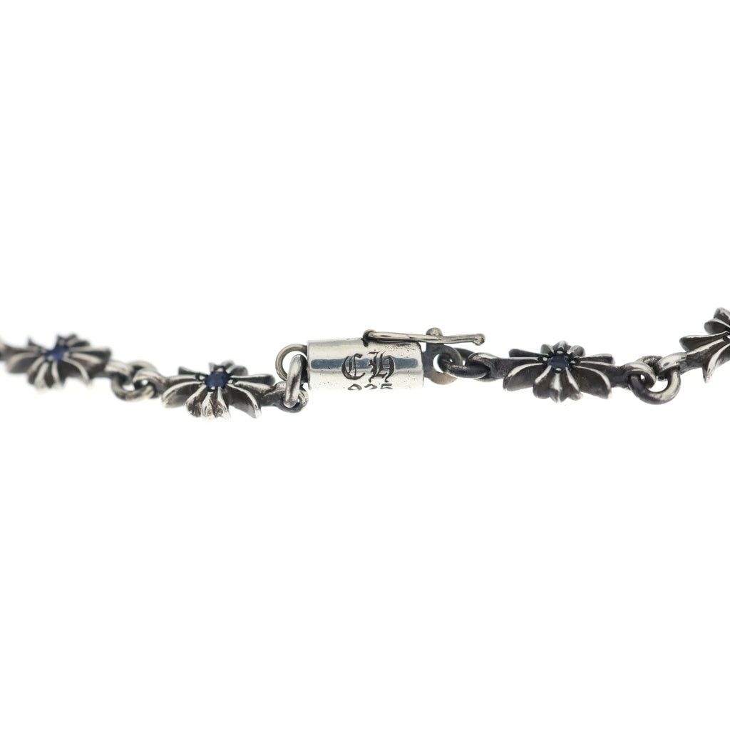 CHROME HEARTS(クロムハーツ) TNY E CH PLS P SAP タイニーECHプラス PAVEブルーサファイア ゴールドブレスレット シルバー/ブルー
