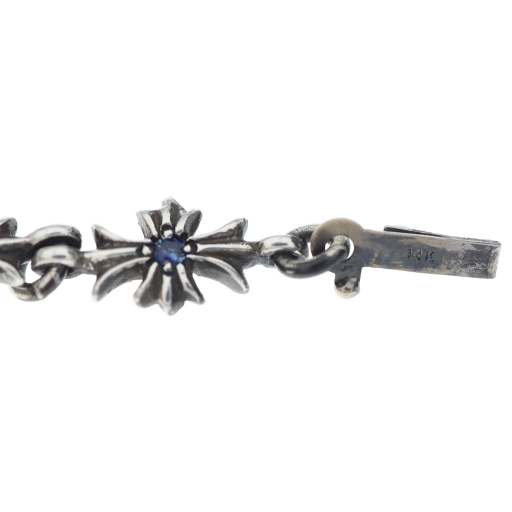 CHROME HEARTS(クロムハーツ) TNY E CH PLS P SAP タイニーECHプラス PAVEブルーサファイア ゴールドブレスレット シルバー/ブルー