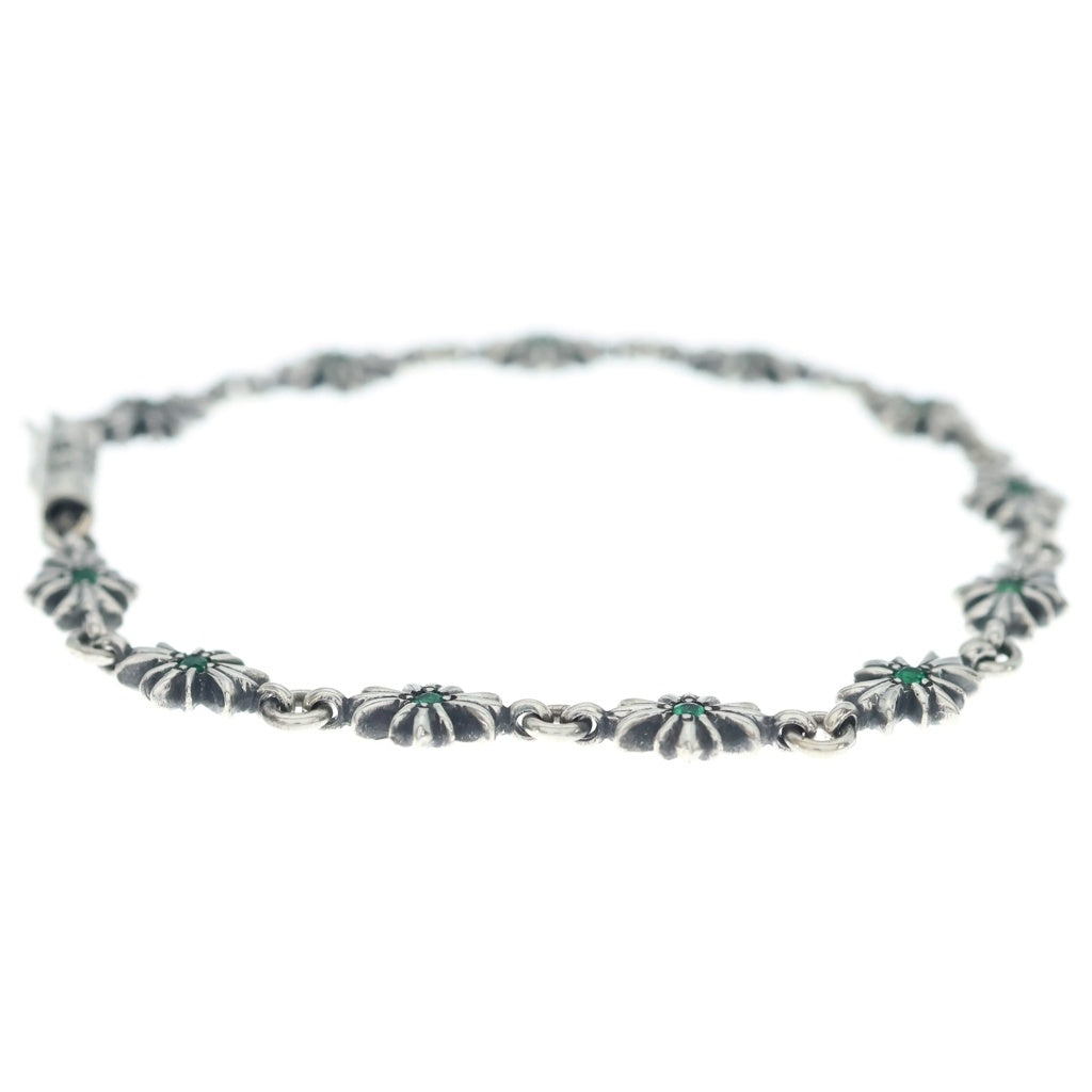 CHROME HEARTS(クロムハーツ) TNY E CH PLS P EMRLD タイニーECHプラス PAVEエメラルド シルバーブレスレット シルバー/エメラルド