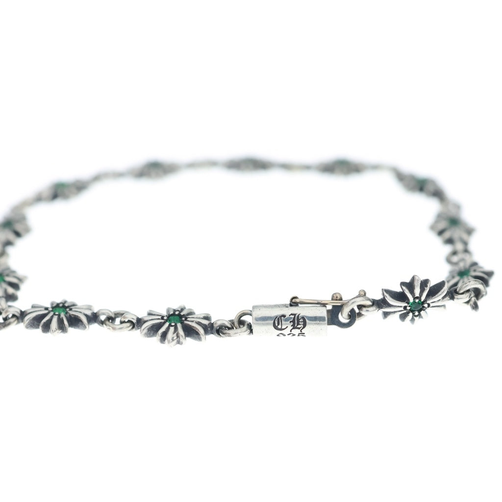 CHROME HEARTS(クロムハーツ) TNY E CH PLS P EMRLD タイニーECHプラス PAVEエメラルド シルバーブレスレット シルバー/エメラルド