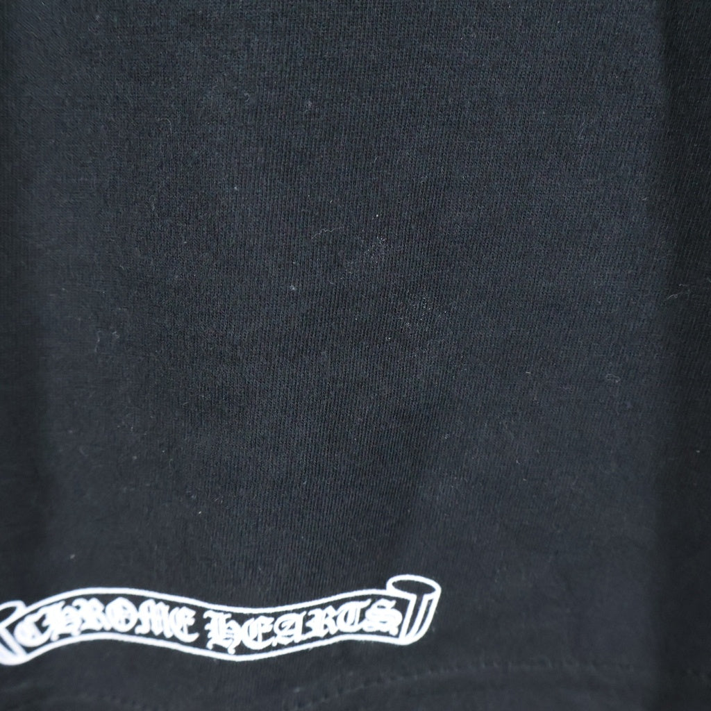 CHROME HEARTS(クロムハーツ) NECK LOGO S/S TEE ネックロゴ アームプリント ポケットTシャツ 半袖クルーネックカットソー ブラック