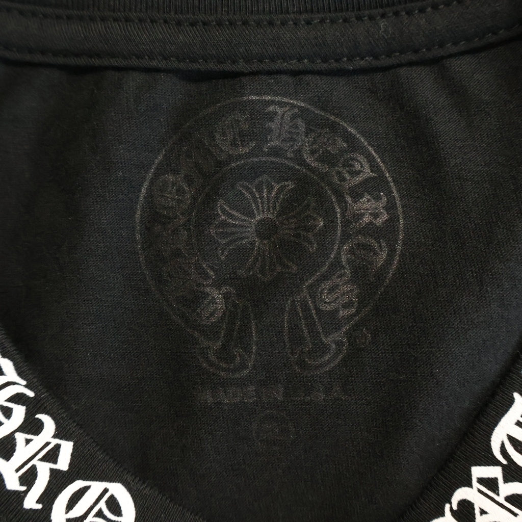 CHROME HEARTS(クロムハーツ) NECK LOGO S/S TEE ネックロゴ アームプリント ポケットTシャツ 半袖クルーネックカットソー ブラック