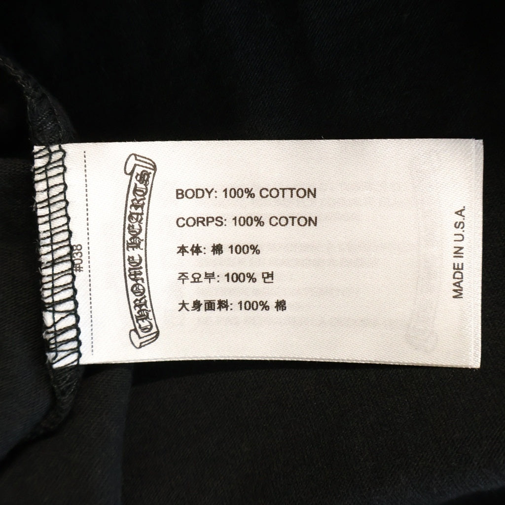 CHROME HEARTS(クロムハーツ) NECK LOGO S/S TEE ネックロゴ アームプリント ポケットTシャツ 半袖クルーネックカットソー ブラック