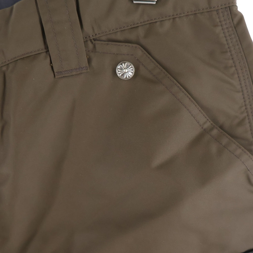 CHROME HEARTS(クロムハーツ) CARPENTER SHORTS レザー切り替えナイロンカーペンターハーフパンツ ブラウン/ブラック