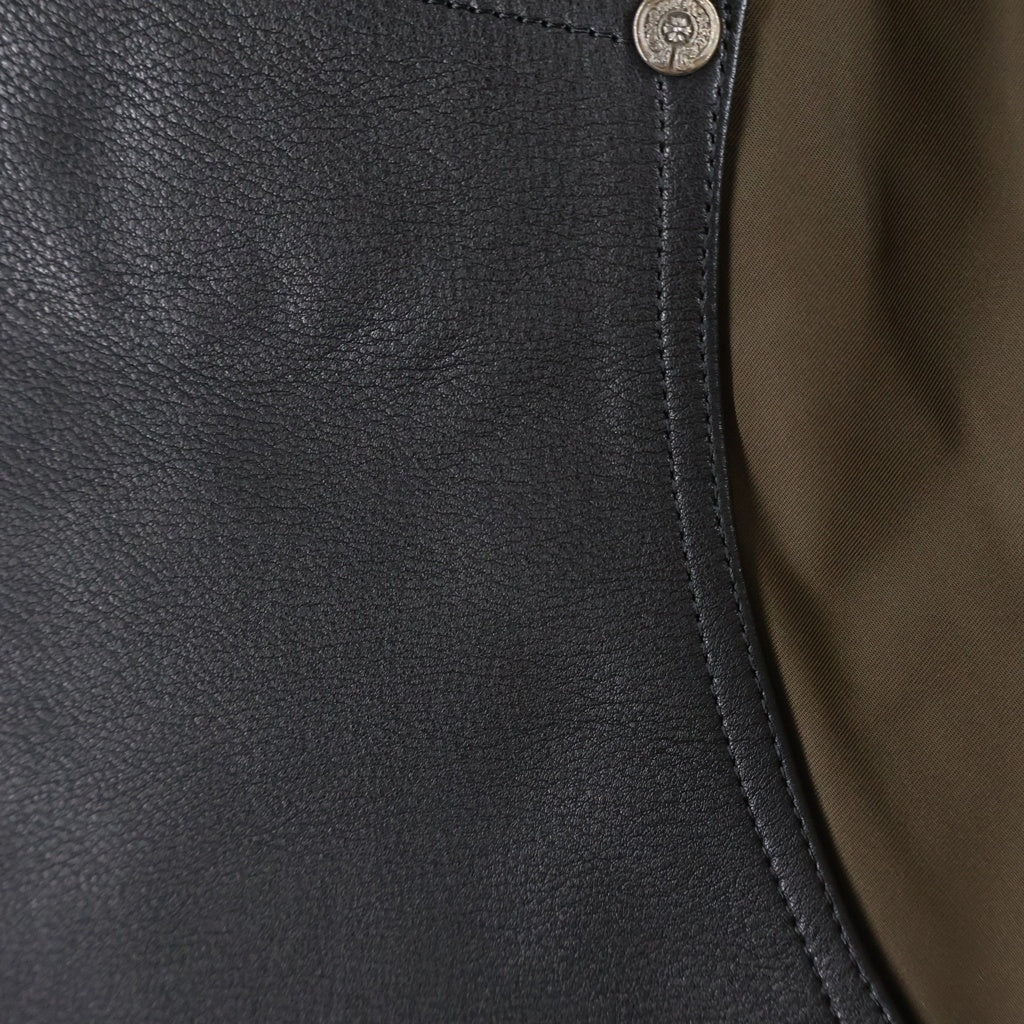 CHROME HEARTS(クロムハーツ) CARPENTER SHORTS レザー切り替えナイロンカーペンターハーフパンツ ブラウン/ブラック