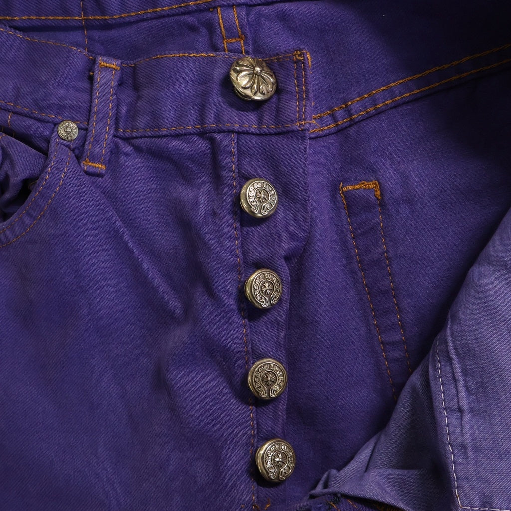 CHROME HEARTS(クロムハーツ) U VNTG JEAN PRPL RED TAB クロスボタン501デニムパンツ パープル
