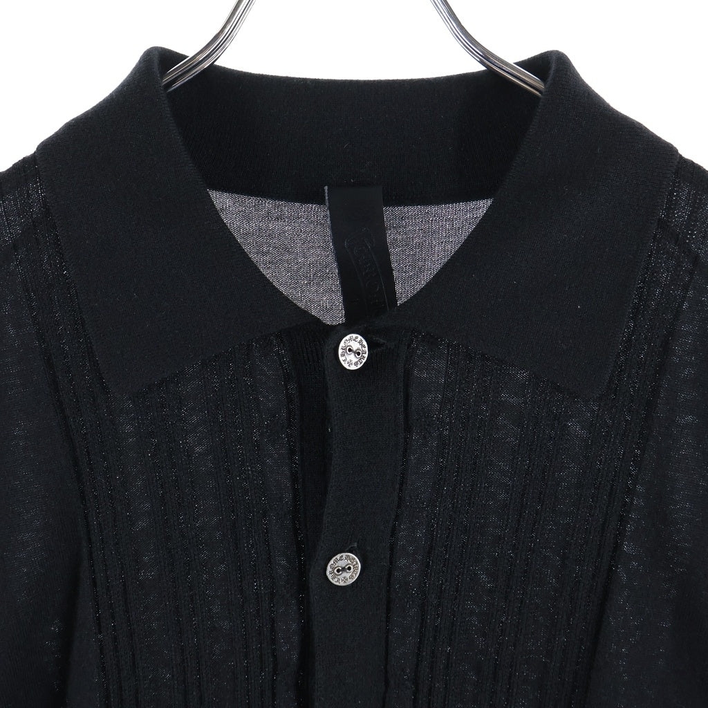 CHROME HEARTS(クロムハーツ) CARDIGAN クロスパッチ カシミアニット 襟付き カーディガン ブラック