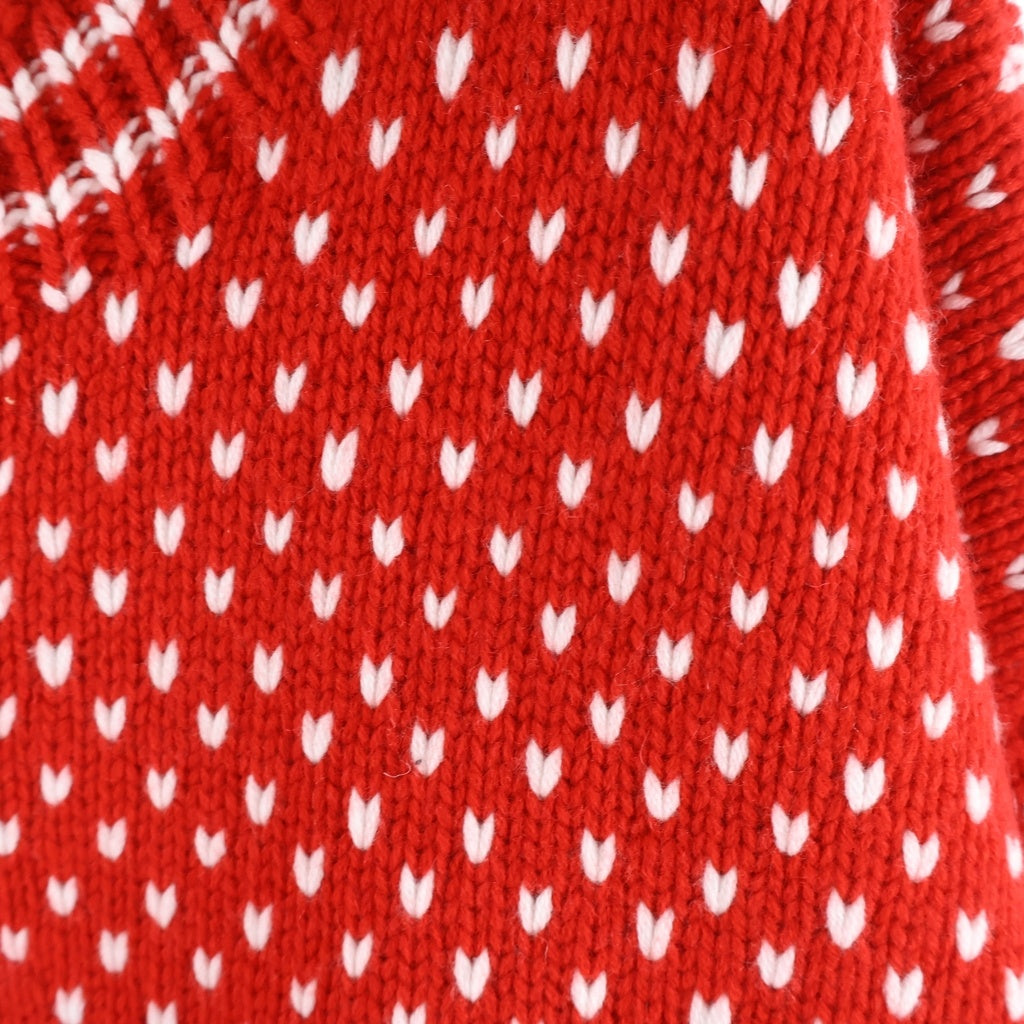 CHROME HEARTS(クロムハーツ) CROSS PATCH CASHMERE KNIT SWEATER クロスパッチ付きカシミアニットセーター レッド/ホワイト