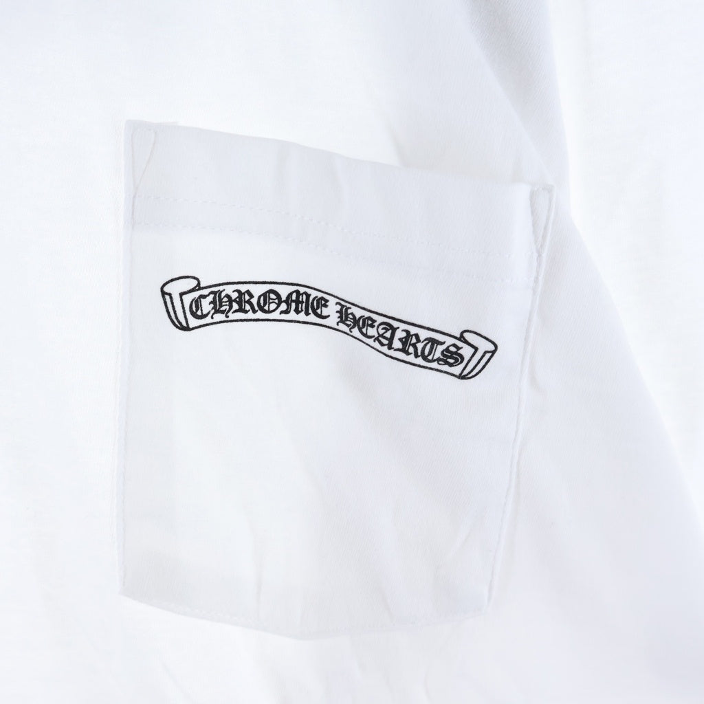 CHROME HEARTS(クロムハーツ) CH L S 1 バックロゴプリント長袖カットソー ホワイト/ブラック