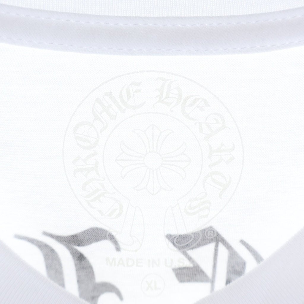 CHROME HEARTS(クロムハーツ) CH L S 1 バックロゴプリント長袖カットソー ホワイト/ブラック