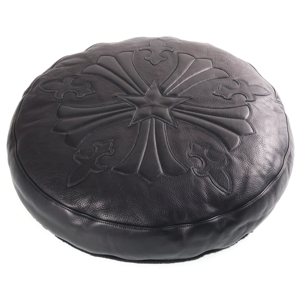 CHROME HEARTS(クロムハーツ) MULTI CEMETERY CROSS PATCH CUSHION マルチセメタリークロスパッチ付きダガージップ レザークッション マルチ/ブラック