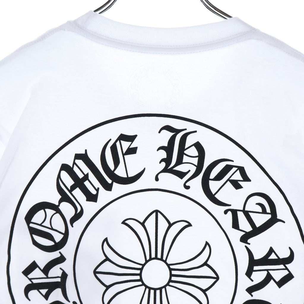 CHROME HEARTS(クロムハーツ) CH T-SHRT LTD ニューヨーク限定バックホースシュープリントTシャツ ホワイト/ブラック