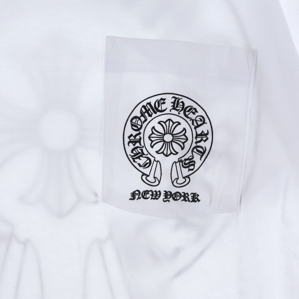 CHROME HEARTS(クロムハーツ) CH T-SHRT LTD ニューヨーク限定バックホースシュープリントTシャツ ホワイト/ブラック
