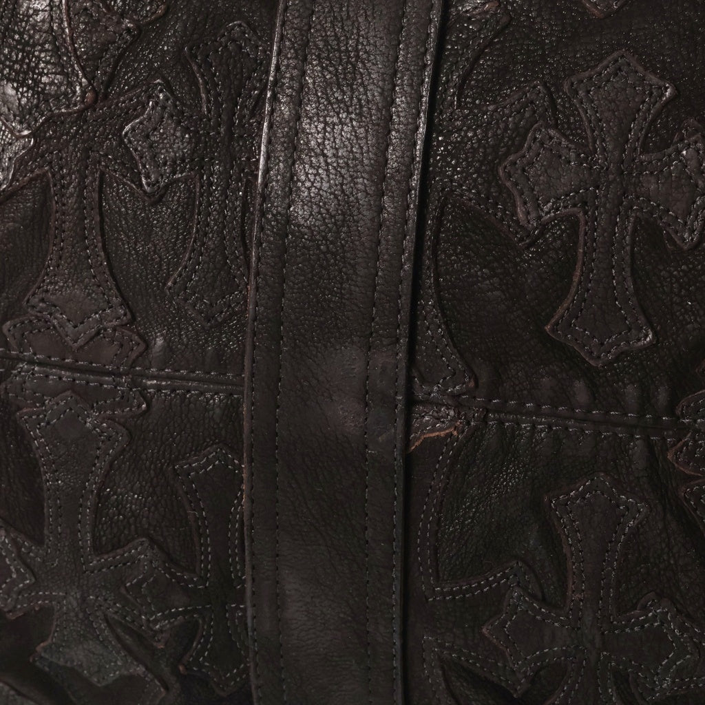 CHROME HEARTS(クロムハーツ) DUFFLE GYM BAG-CEME JAPAN LIMITED セメタリークロスパッチ 日本限定 ダガージップ レザーボストンバッグ