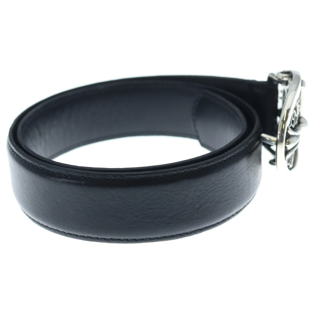 CHROME HEARTS(クロムハーツ) BUCKL OVAL CROSS1.5 1.5クラシックオーバルクロス レザーストラップ一体型シルバーベルト