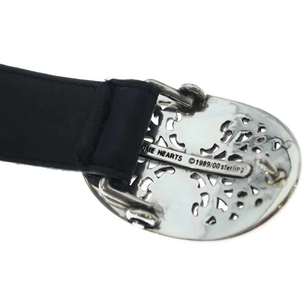 CHROME HEARTS(クロムハーツ) BUCKL OVAL CROSS1.5 1.5クラシックオーバルクロス レザーストラップ一体型シルバーベルト