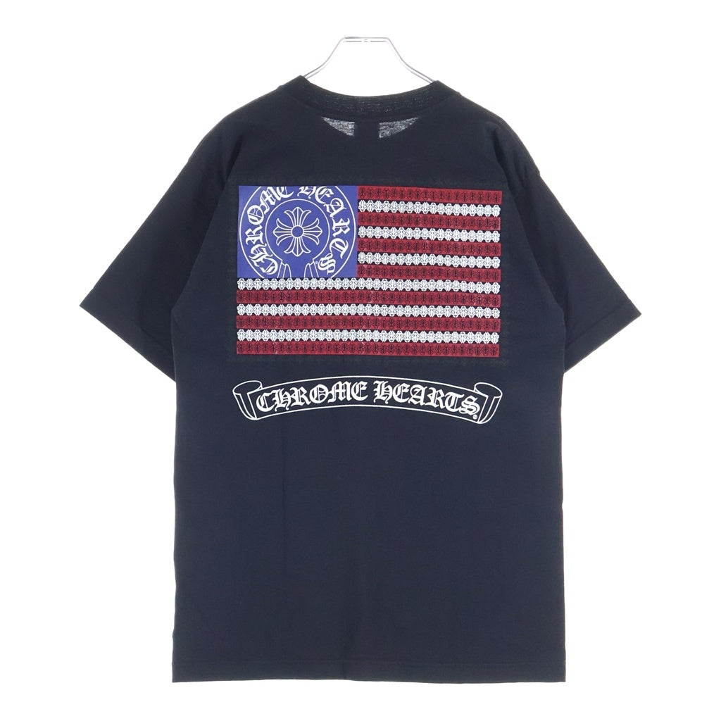 CHROME HEARTS(クロムハーツ) OLD AMERICAN FLAG DAGGER S/S TEE オールド 星条旗 ダガープリント クルーネック半袖Tシャツ カットソー ブラック