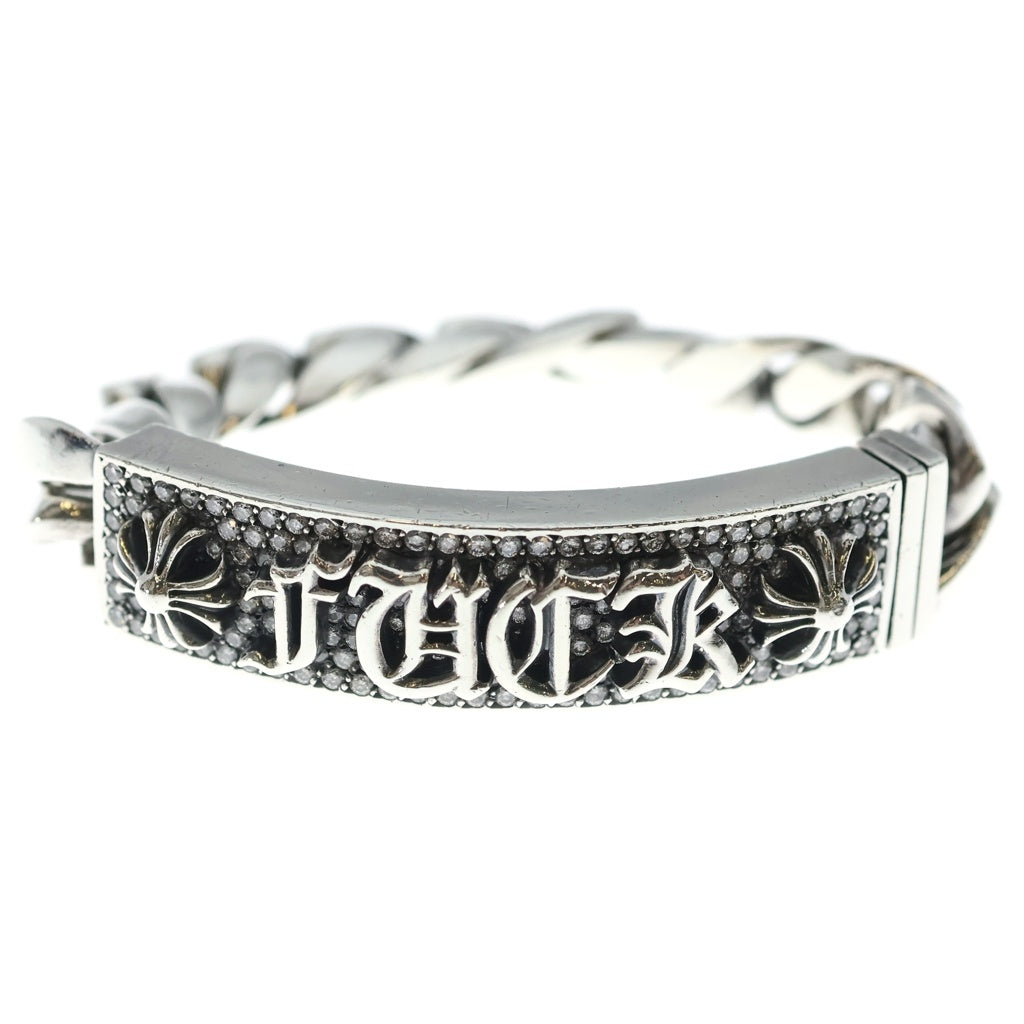 CHROME HEARTS(クロムハーツ) FUCK P D ファック ID PAVEダイヤ シルバーブレスレット