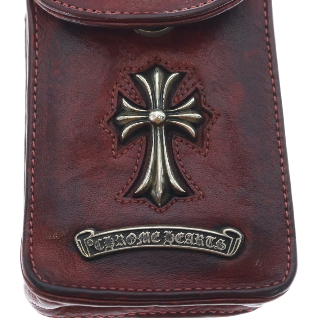 CHROME HEARTS(クロムハーツ) CH CROSS CIGARETTE CASE CHクロス シガレットケース 煙草入れ ワインレッド/シルバー