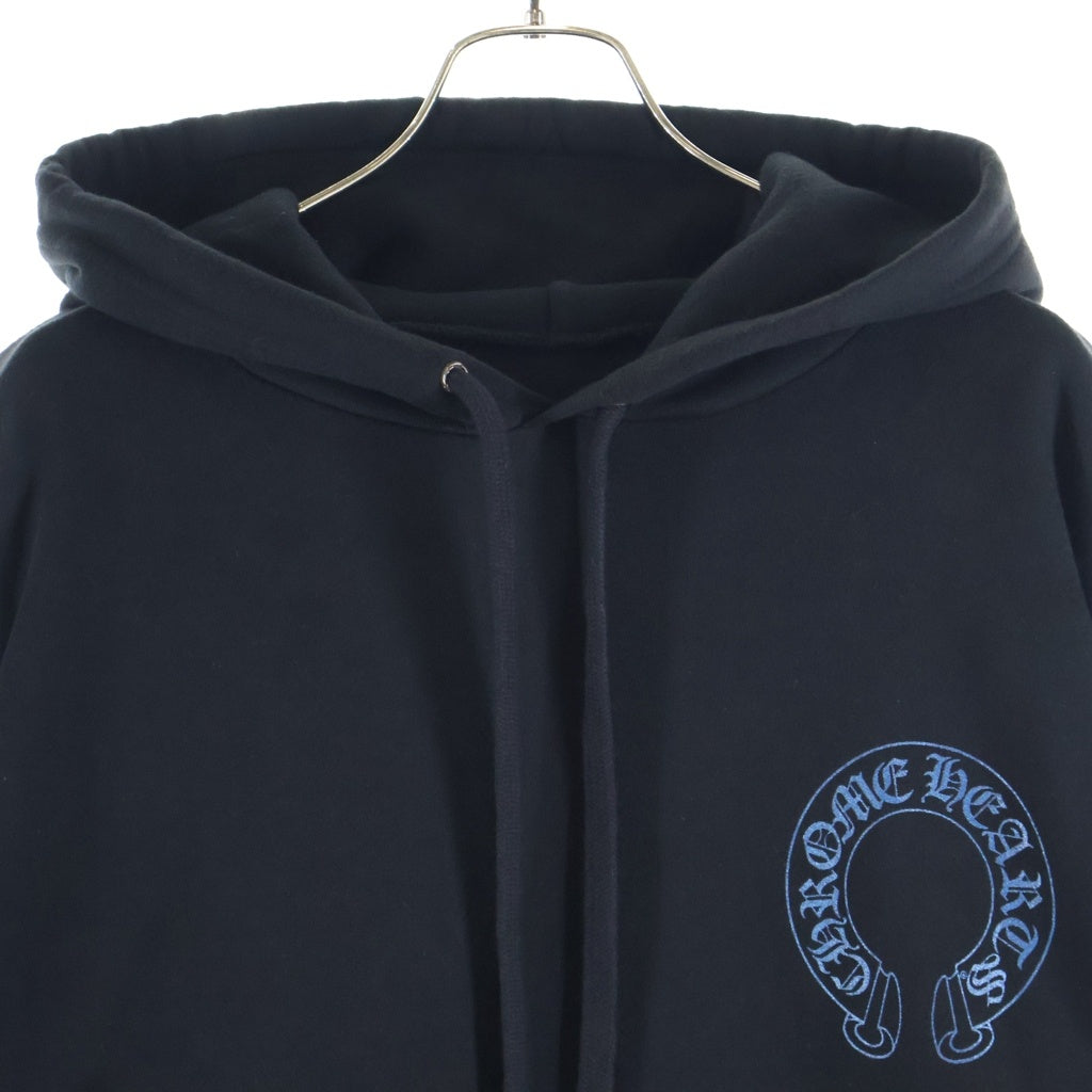 CHROME HEARTS(クロムハーツ) FRIENDS & FAMILY LIMITED SWTSHRT PLVR フレンズ&ファミリー アームフローラルグリッタープリント コットンジップアップパーカー ブラック/ブルー