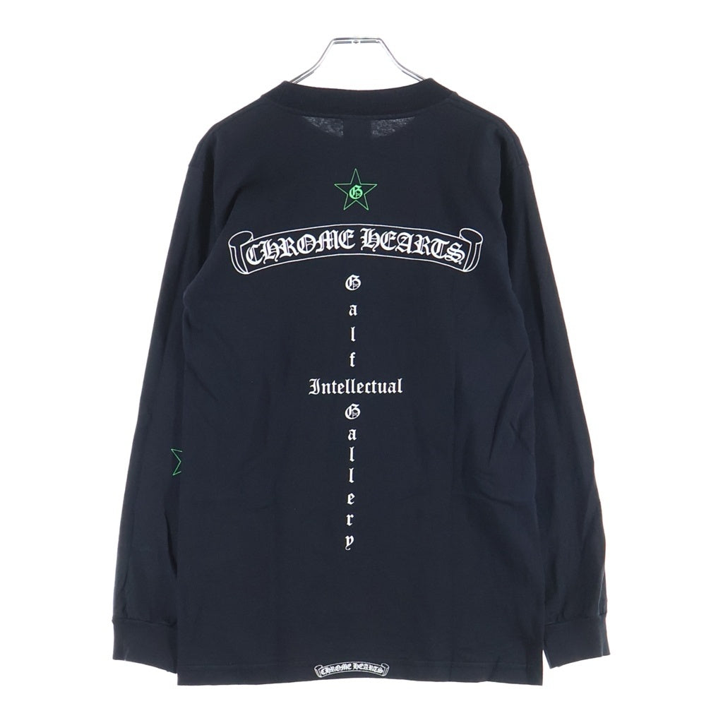 CHROME HEARTS(クロムハーツ) OLD GALF スクロールラベルプリント 長袖Tシャツ カットソー ブラック/グリーン
