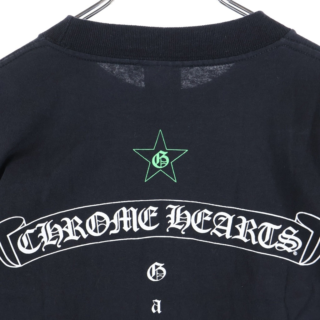 CHROME HEARTS(クロムハーツ) OLD GALF スクロールラベルプリント 長袖Tシャツ カットソー ブラック/グリーン