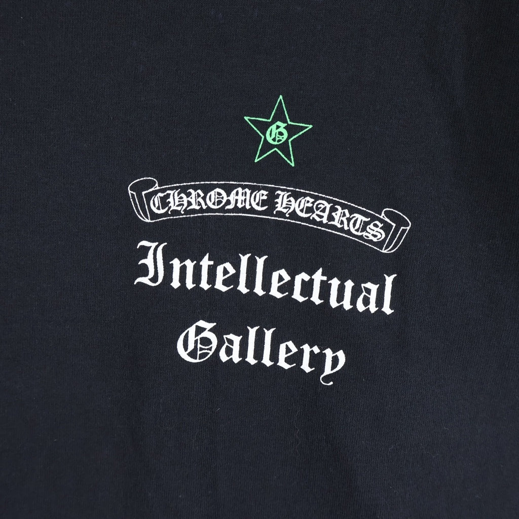 CHROME HEARTS(クロムハーツ) OLD GALF スクロールラベルプリント 長袖Tシャツ カットソー ブラック/グリーン