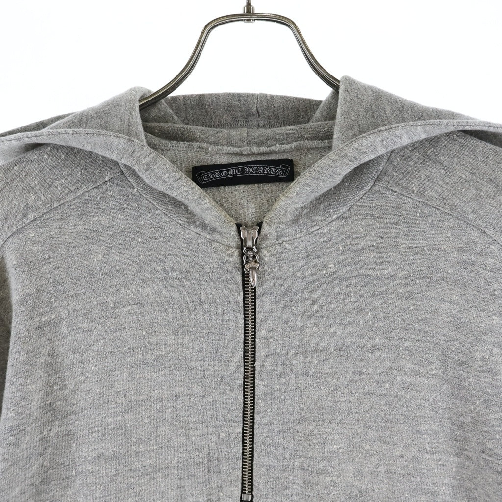 CHROME HEARTS(クロムハーツ) OLD 袖クロスパッチ付きハーフジップパーカー グレー