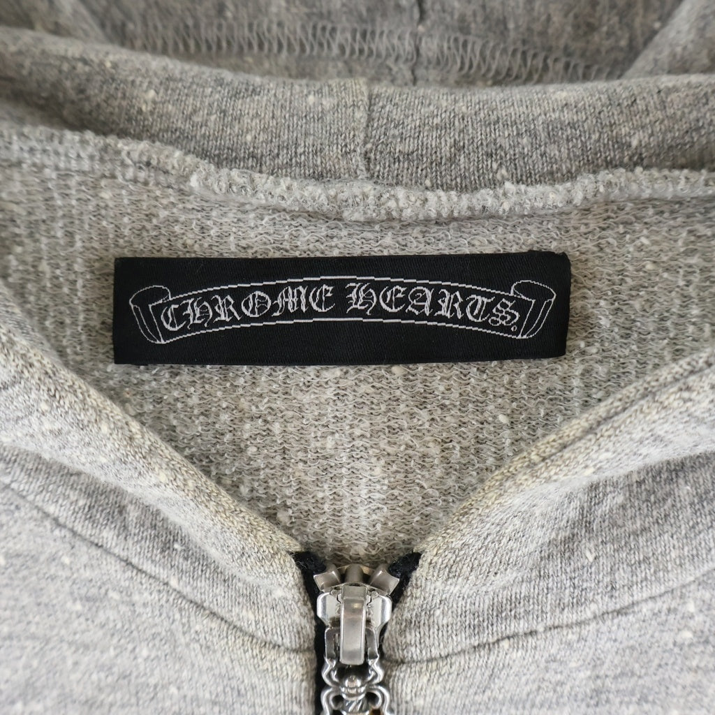 CHROME HEARTS(クロムハーツ) OLD 袖クロスパッチ付きハーフジップパーカー グレー