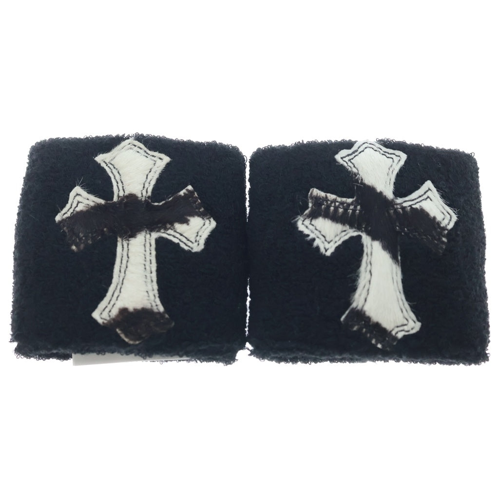 CHROME HEARTS(クロムハーツ) SWEATBAND WRIST ゼブラハラコクロスパッチリストバンド ブラック/ホワイト